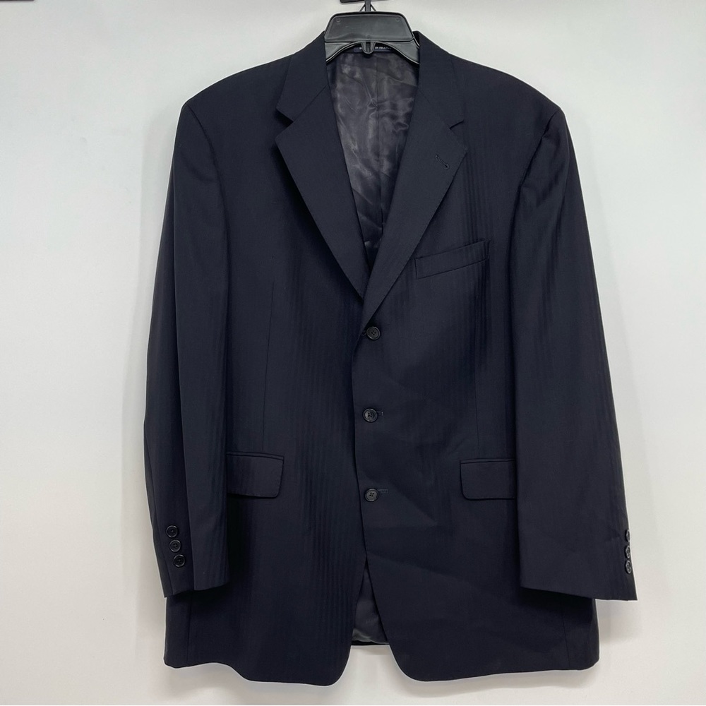 Daniel Cremieux Loro Piana Mens Three Button Black Striped Sport Coat 46